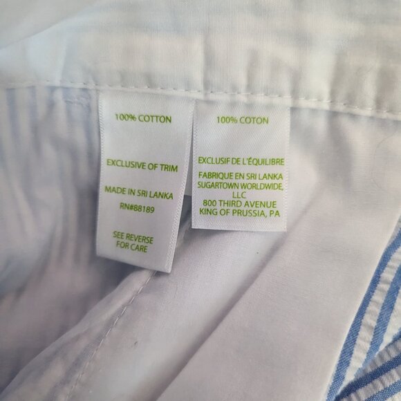 Lilly Pulitzer Blue White Striped Buttercup Shorts Scallop Edges - Picture 5 of 7